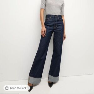 Veronica Beard Taylor Taylor Cuffed Wide-Leg Jean 26 EUC